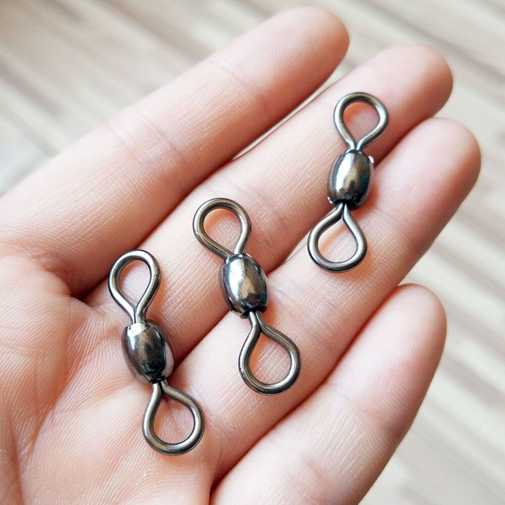 INFOF 100 pièces/lot pêche pivotant grue pivote en acier inoxydable connecteur de pêche en eau salée Terminal