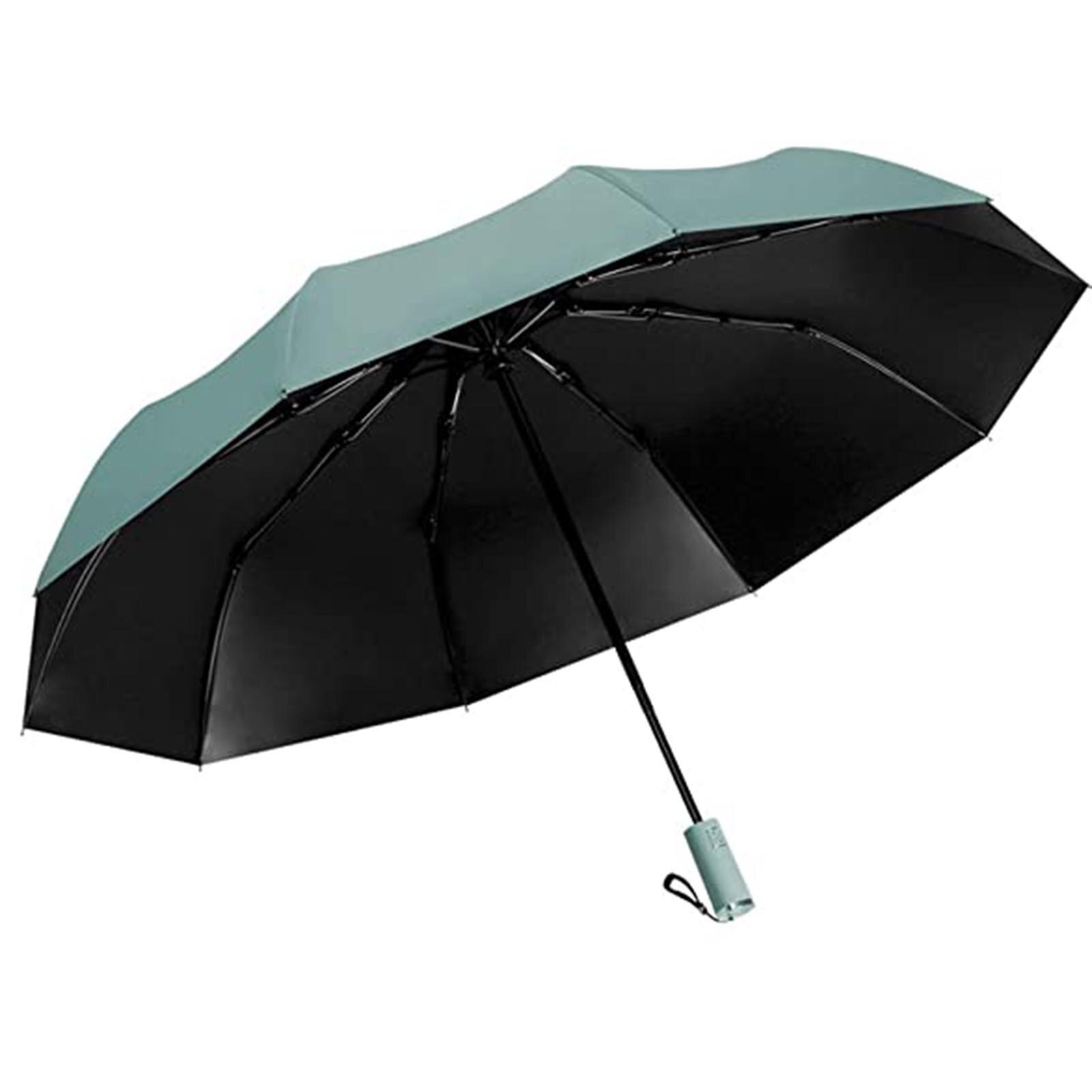 Automatic Stormproof Umbrella Mini Automatic Umbrella Rain Women Wind Resistant Portable Outdoor Umbrellas: Green