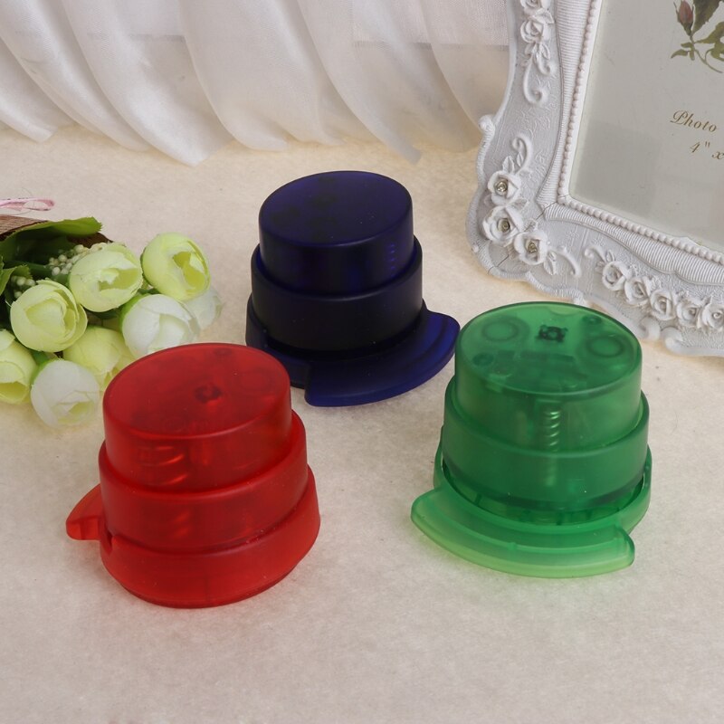 Novelty Clear Staple-Free Stapler Eco Stapler Paper Binding Binder School Office Supplies Transparent