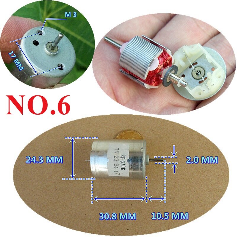 370 series DC MOTOR 3V-24V high speed Mute Large Torque 3.7V 7.4V 12V RC ship model car motor