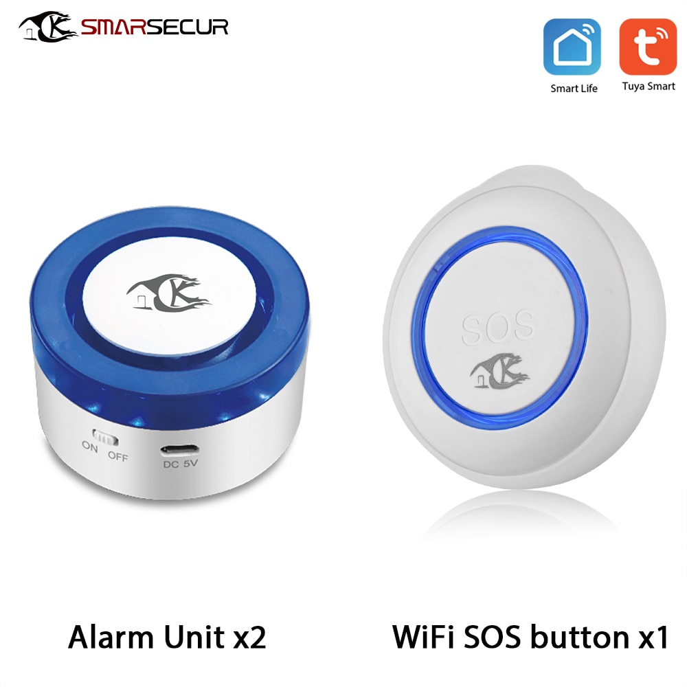 TUYA WiFi SOS Emergency Panic Button Alarm Home Burglar Alarm Sensor with Smart Alarm Siren
