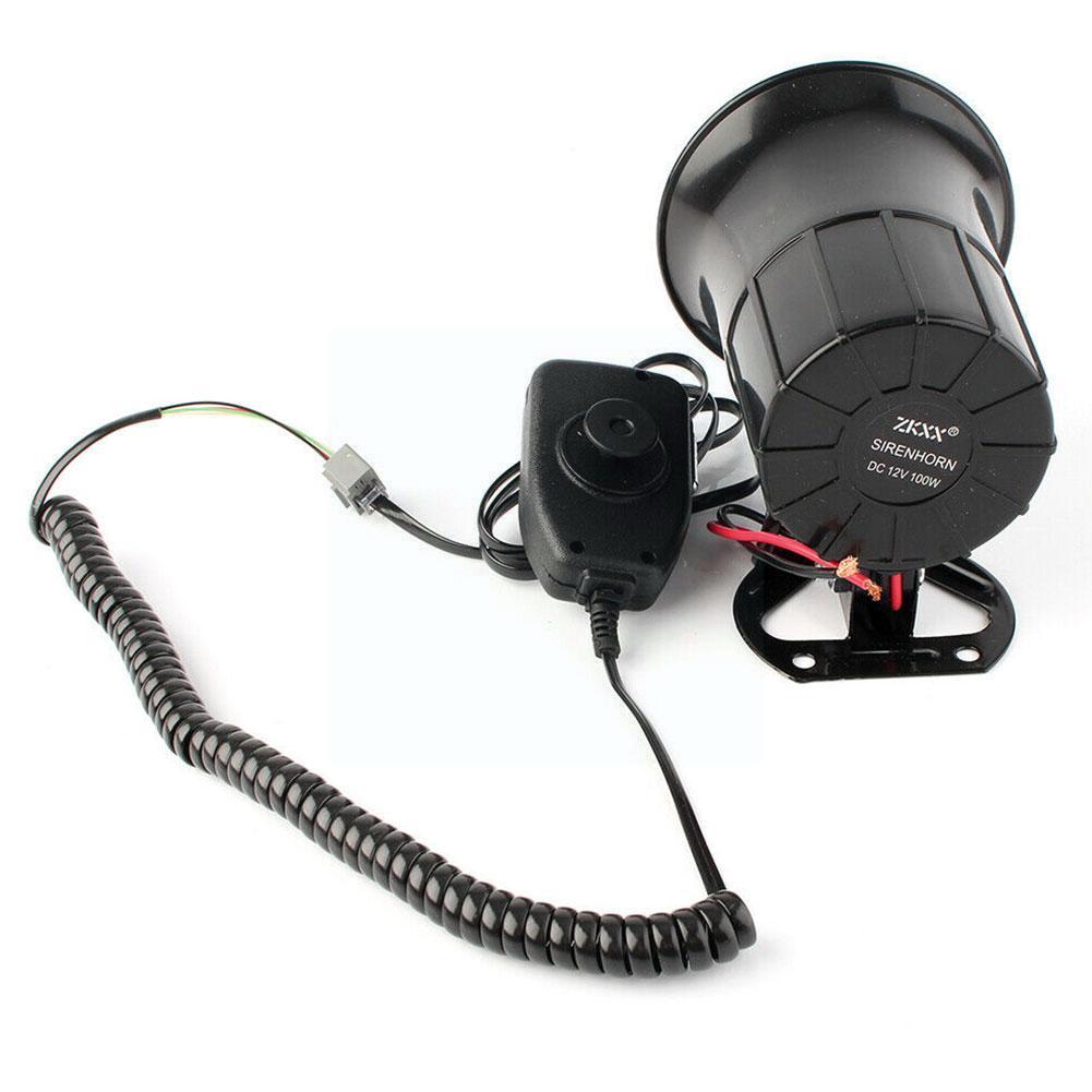 100W Car Warning Alarm Police Fire Siren Horn Pa Speaker System Fire Sound Spot Horn Warning Loud Mic Alarm Car 6 Siren J9H8
