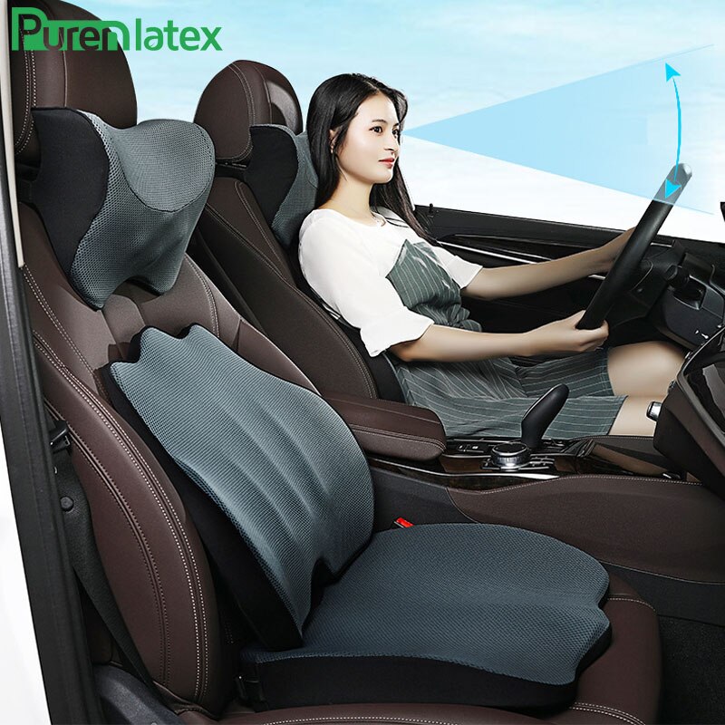 Purenlatex memory foam hovedpude sæde rygpude beskytter nakke cervikal halebenet pude til iskias og rygsmerter