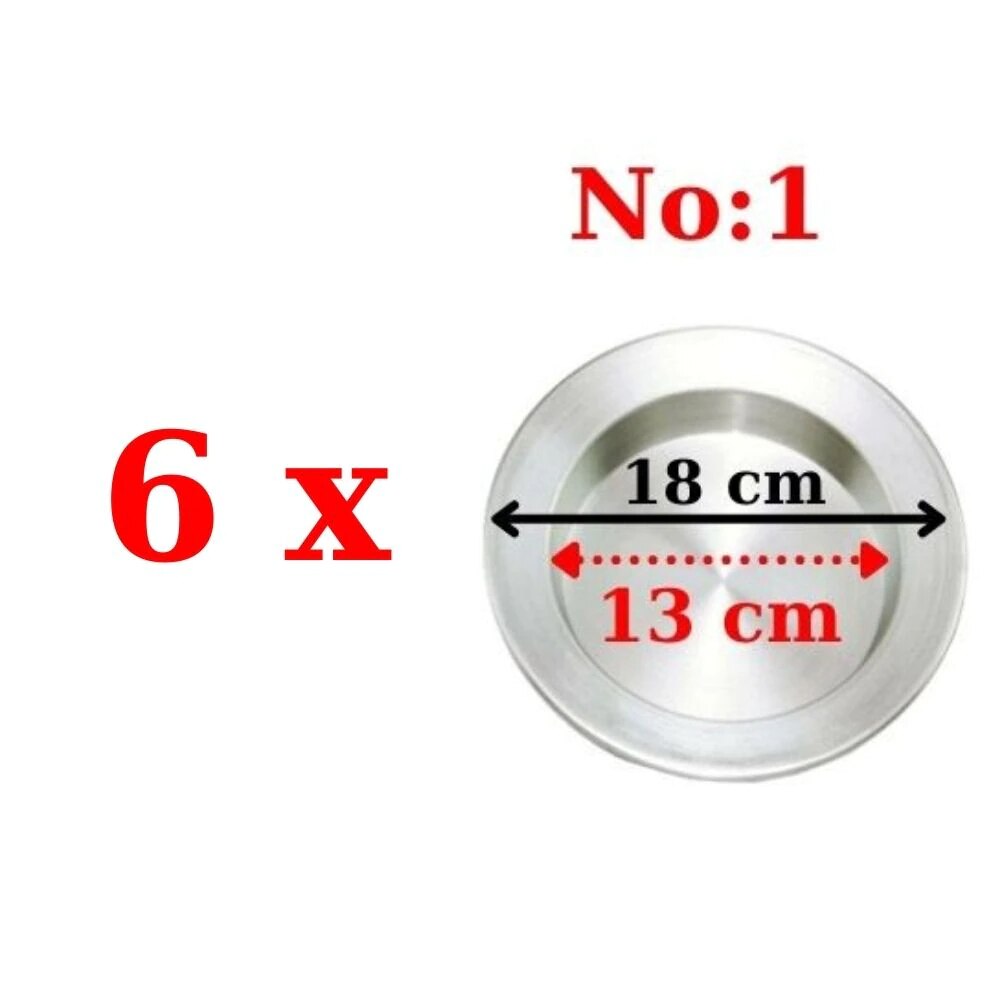 Kunefe – plat traditionnel turc en aluminium inoxydable, plat de présentation pour Dessert, Gaziantep, toutes les tailles: 6 Pcs No.1
