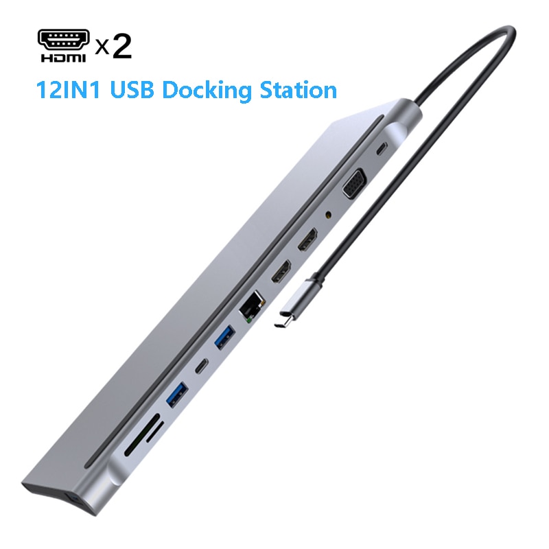 Usb C Dock Mst Dual Hdmi Dual Screen Dual Display Adapter Hub, usb Type C Laptop Docking Station Voor Lenovo Thinkpad Hp Dell Xps