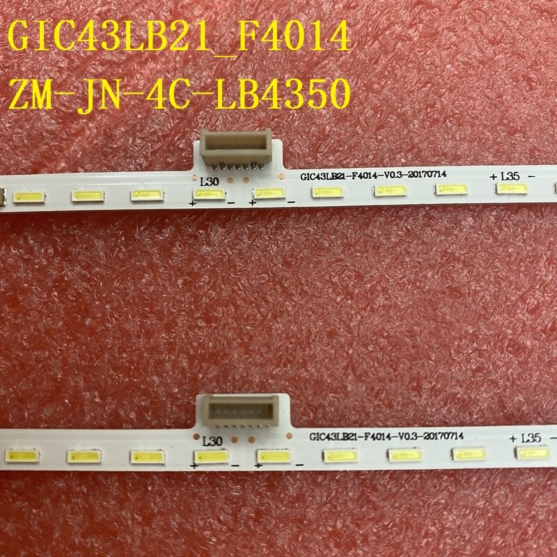2pcs LED Backlight Strip For L43P6US GIC43LB21_F4014_V0.3 ZM-JN-4C-LB4350-ZM02L 43P6F 43T2F 43A860U LVF430NEAL LVU430NEBL