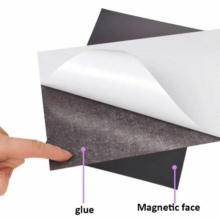Gummimagnet selvklæbende fleksibelt magnetark  a4 tykkelse 1.5mm reklame- eller whiteboard køleskabsmagnet