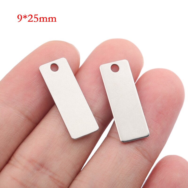 20 stuks roestvrijstalen rechthoekige metalen stempelplaten, labels, platte staafbedels, hangers, doe-het-zelf sieraden, 4 x 40mm 4 x 25mm 9 x 40mm: 925mm