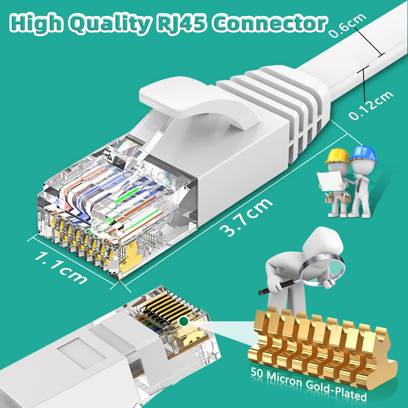 CAT6 Ethernet-kabel RJ45 0,1M 0,2M 0,3M 50M Platte internetnetwerkkabel RJ45 Patchkabel LAN voor router Modemkabel Ethernet Cat6