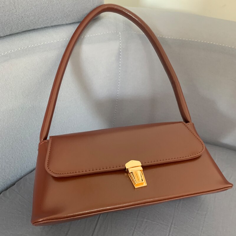 Bolso cruzado retro a cuadros para mujer, baguette con axilas, cadena de hombro, bolso de mano femenino y monedero: type 2 light brown