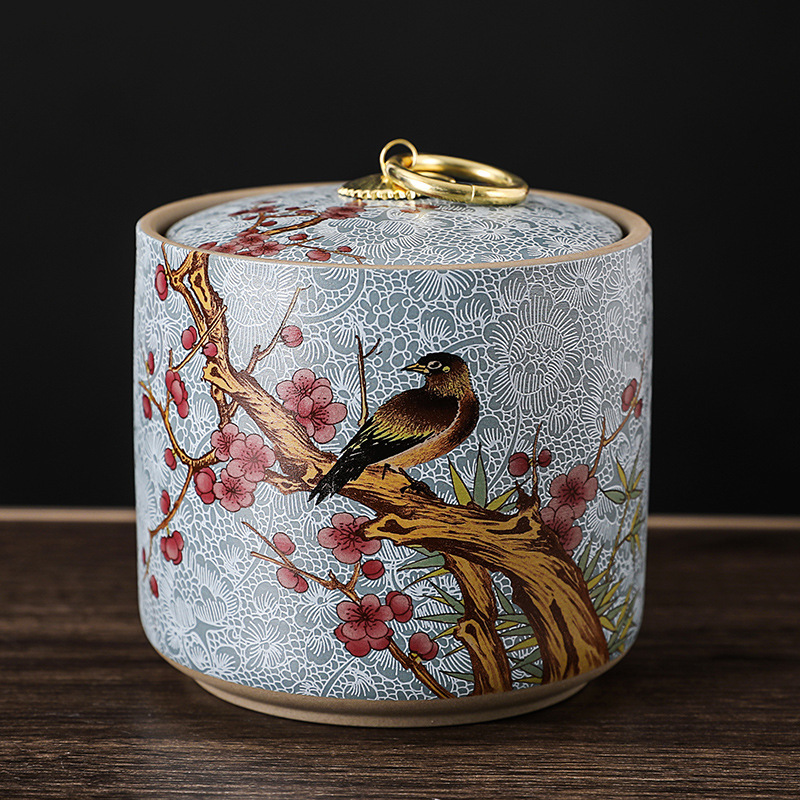 Ceramic Cremation Urns Handmade Ceramics Chinese Style Cremation Urn for Human Or Pet Ashes Cats Dogs Animals Reptiles: Light yellow