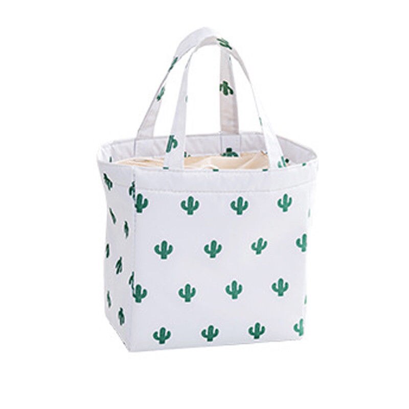 Fiambrera de refrigerador térmico aislado portátil, bolsas de almacenamiento, bolso de mano, almuerzo, Picnic, Camping, funda térmica, bolsas para niños, hombres y mujeres: Cactus