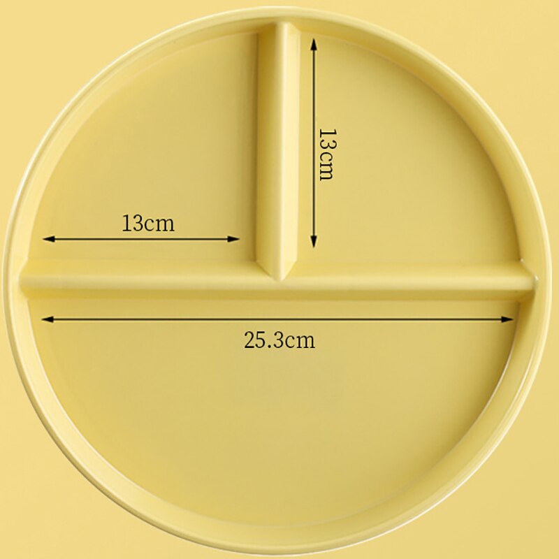 Compartment Plate For Food Round Plastic Dinner Plates Dinnerware Dining Plate Serving Dishes Cake Salad Kitchen Plates: big yellow