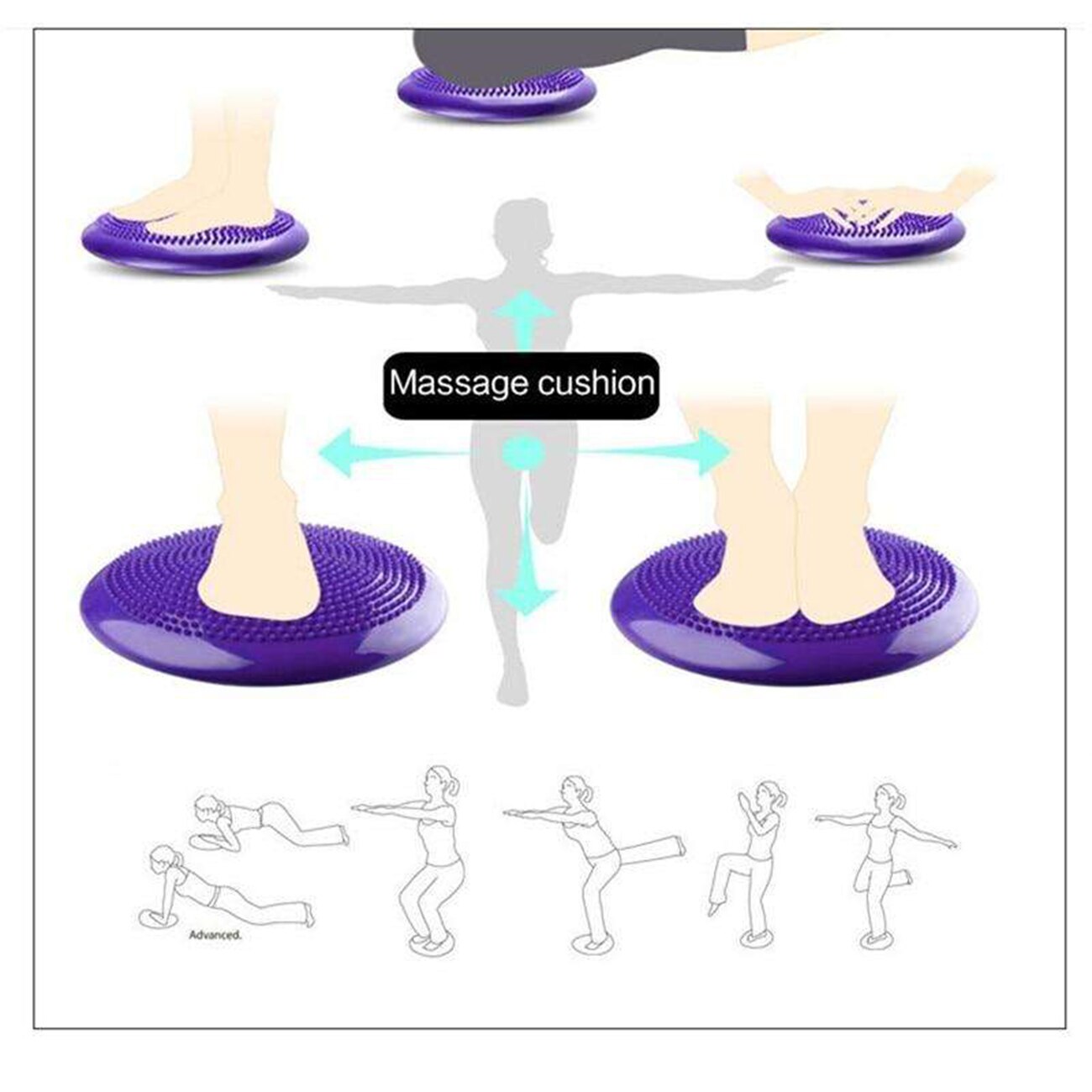 Wobble Cushion Stability Balance Disc Fitness Core Trainer Wiggle Pad for Home or Office Desk Chair and Kids Workout Equipment
