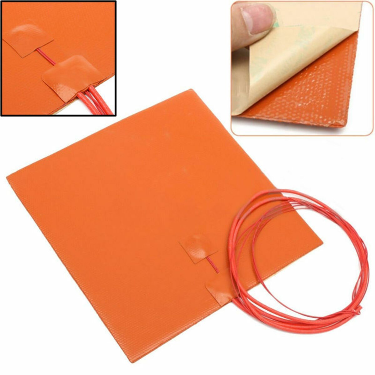 200W 12V 200x200mm Silicone Heater Pad For 3D Printer Heat Bed Heating Mat For Airplane Engine Heaters