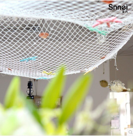 Plafond Decoratie Muur Opknoping Vis Netto Schelpen Coral Decoratieve Visnet Nautische Home Decor