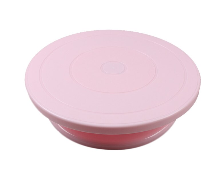 Bricolage gâteau plateau tournant cuisson moule gâteau plaque rotative ronde gâteau décoration outils Table rotative pâtisserie fournitures accessoires de cuisson: Pink