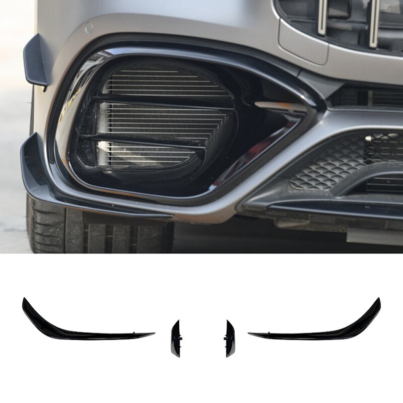 Front Bumper Spoiler for Mercedes Benz CLA45 AMG C118 Glossy Black Bumper Spoilers Fog Lights Decorative Cover: Default Title