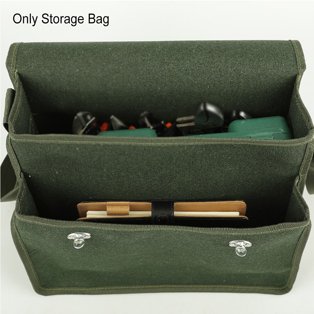 Electrician Tool Storage Bag Multi Pockets Double Layer Thickened Larger Capacity Carrying Canvas Repairing Heavy Duty Portable