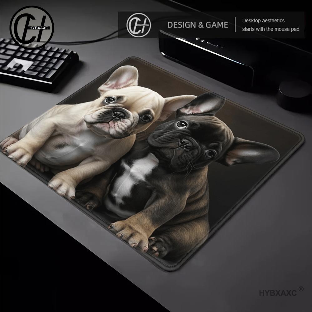 Duurzame muismatten voor mannen en vrouwen Franse Bulldog-hondmuismat Gamingtafelpad Antisliprubber 18 * 22 cm