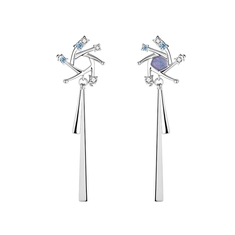 Thaya en argent Sterling feu d'artifice boucle d'oreille goutte à goutte huile longue gland Zircon boucles d'oreilles pour les femmes bijoux fins