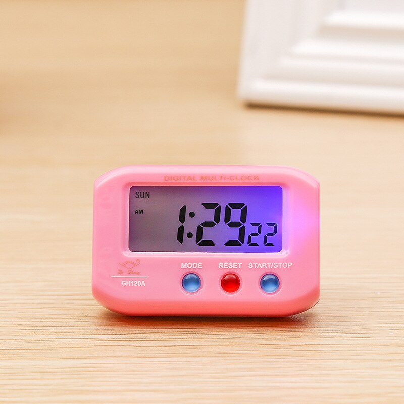 LED Mini Pocket Digital Alarm Clock Portable Clocks Timer Countdown Stopwatch Electronic Table Clock With Snooze Backlight: D