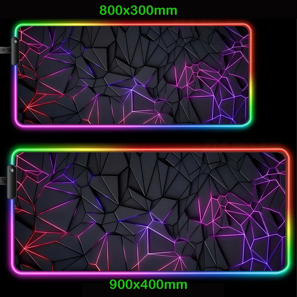 Gamer-Mauspad, RGB-LED-Mauspad, Geschwindigkeit 900 x 400, Mauspad, 800 x 300, große Teppiche, 1000 x 500 mm, Gaming-Zubehör, Beleuchtung, Gummimatten: 60x30 cm / Bean paste