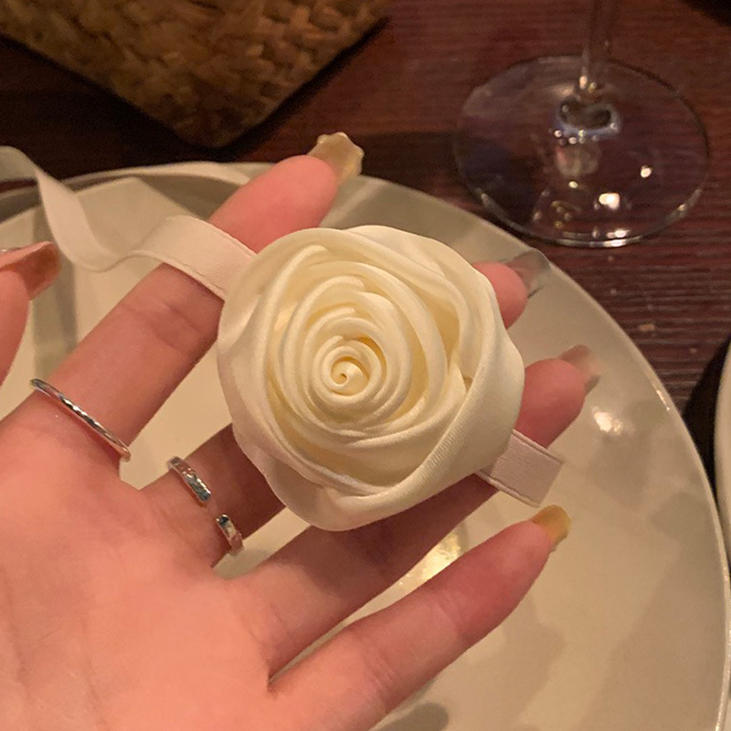 Blondehalskæde choker til kvinder blonde halsbånd krave blomst rose sommer vinter choker klub fest sexet smykker: Kobolt violet