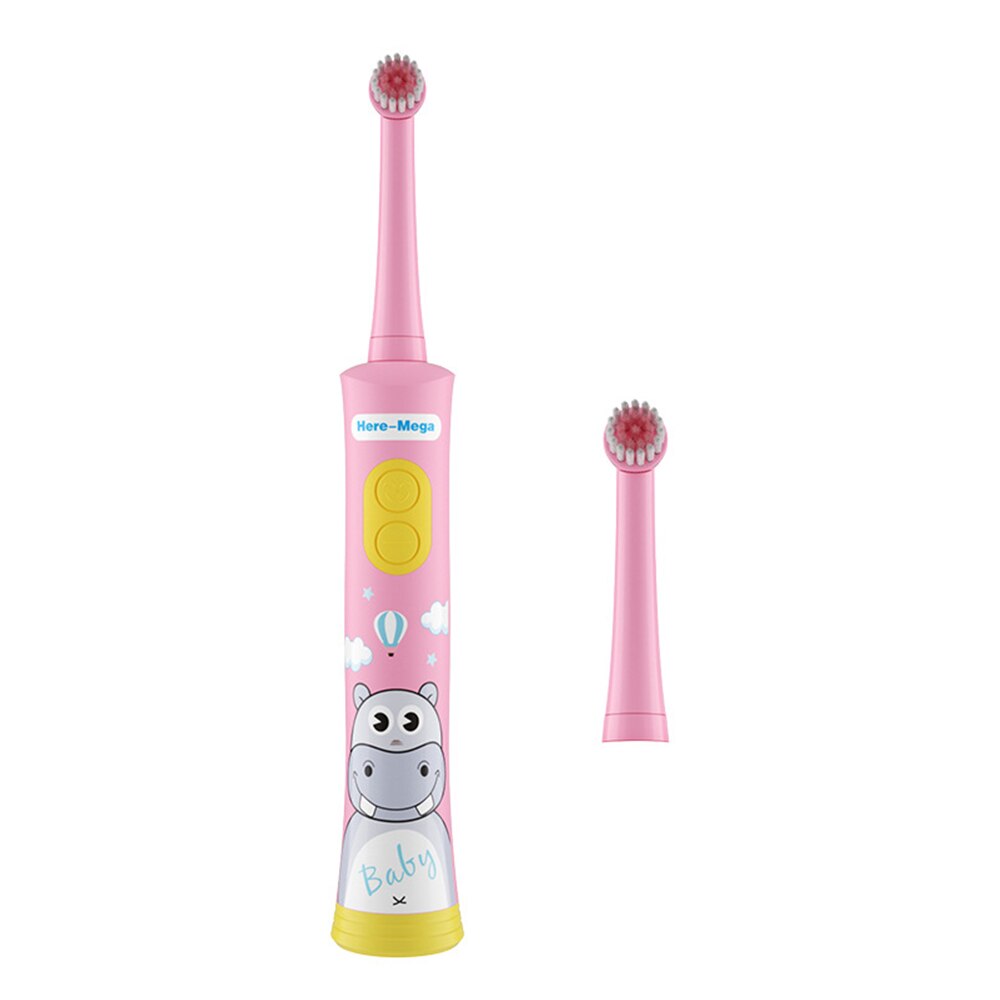 Cepillo de dientes eléctrico de HERE-MEGA para niños, cepillo de dientes automático para niños, cepillo de dientes de bebé con rotación Musical, resistente al agua: R01x pink