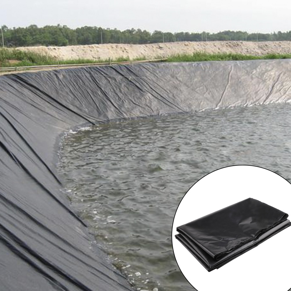 Black Pond Liner Water Garden Fish ponds Streams 0.2mm Thicken Waterproof Pond Liner HDPE Rubber Fish Pool Film
