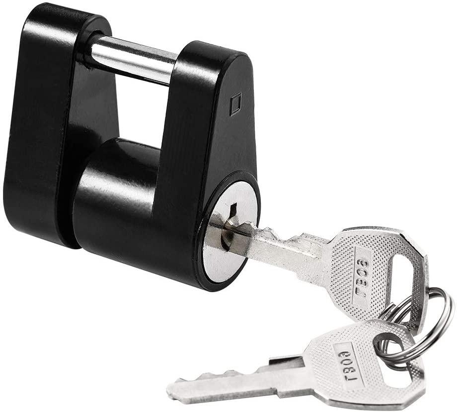 Durable Hook Lock Tongue Locks trailer Lock Anti-theft trailer Coupler Repalcement traction device parts for Tow Boat Rv Truck: black