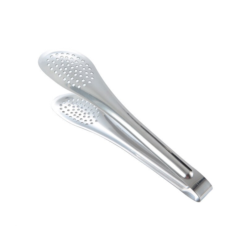 Pinzas de acero inoxidable para alimentos, tenacillas gruesas y porosas para drenaje de aceite, barbacoa, carne, ensalada, pan, utensilios de cocina: 9 inches