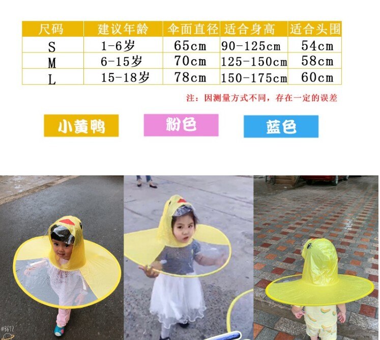 Children&#39;s Raincoat Transparent UFO Raincoats Hands Free Rain Poncho Baby Funny Duck Rain Coat Rain Cover Raincoat for kids