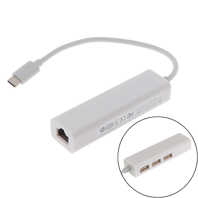 USB-C adaptateur ethernet 3 USB C hub vers ethernet rj45 lan adaptateur carte réseau