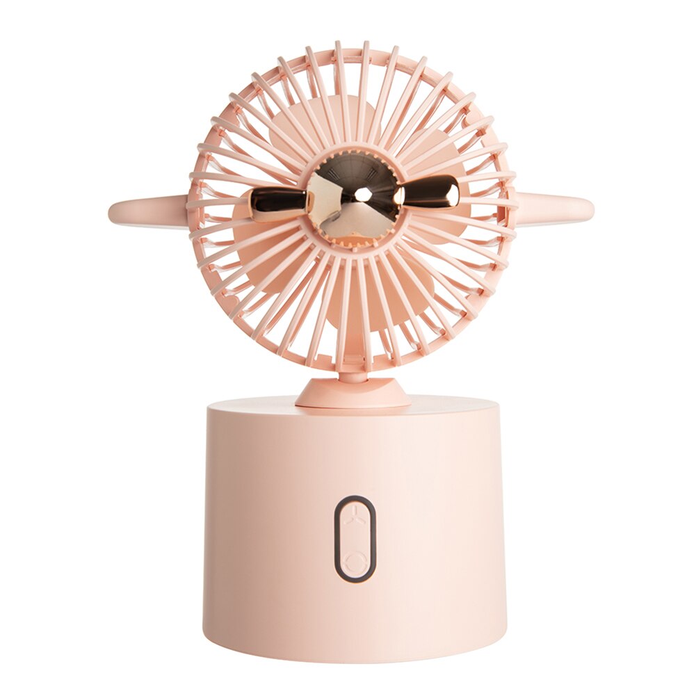 Portable Desktop Fan Airplane USB Rechargeable Air Cooler Summer Mute 3 Wind Speed Radiator Home Office Desktop Fan: Pink