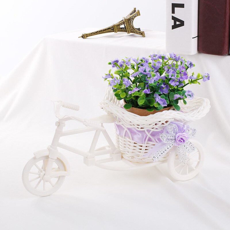 Moderne rattan trehjulet cykel kurv have bryllupsfest kontor bord vase opbevaring boligindretning soveværelse vase blomsterdekorationsværktøj