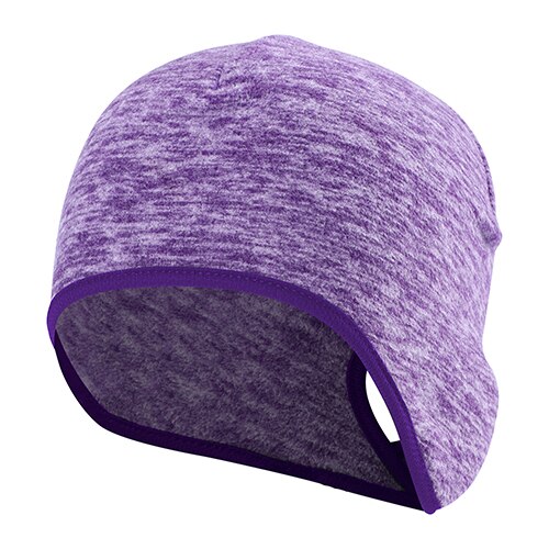 Women's Ponytail Hole Cap Winter Polar Fleece Warmer Bonnet Ear Cover Cold Weather Thermal Bicycle Sweat Hat Bun Skullies Beanie: Light Purple