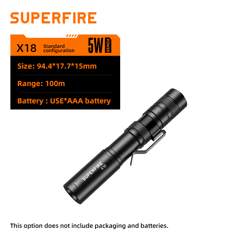 SUPERFIRE X18 Mini linterna LED PenLight lámpara Clip UV linternas antorcha al aire libre Camping bolsillo pluma luces linterna de emergencia: Azul
