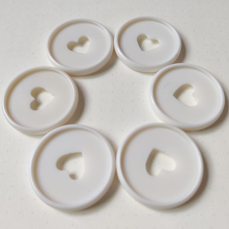 Bloc-notes avec trou en forme de champignon, 6 pièces, reliure à disque, boucle d'anneau, disque en plastique à feuilles mobiles, bouton de bobine pour Scrapbook: white 35mm