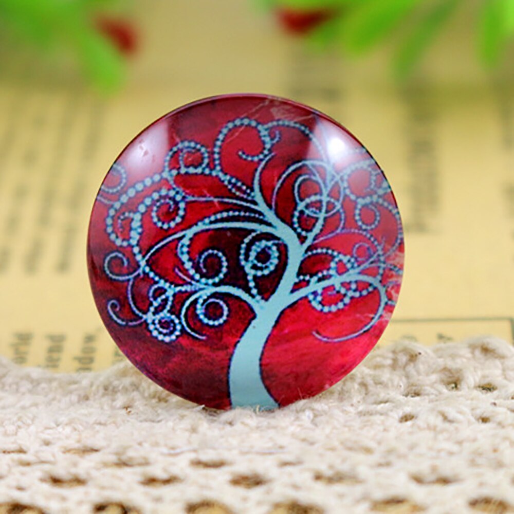 5 stuks/lot 25mm handgemaakte fotoglas cabochons (boomserie): F6-01