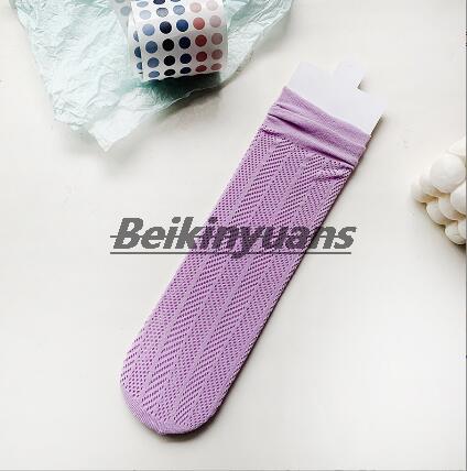 Zomer Dunne Kinderen Sok Hollow Out Mesh Sokken Kinderen Snoep Kleur Crus Anti-Muggen Sokken Van De Meisjes calcetines: style 1