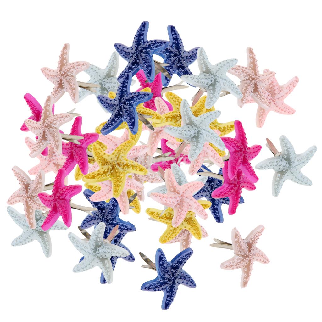 Sujetador de papel con forma de estrella de mar para álbum de recortes, adornos metálicos para manualidades, 19mm, 50 unidades