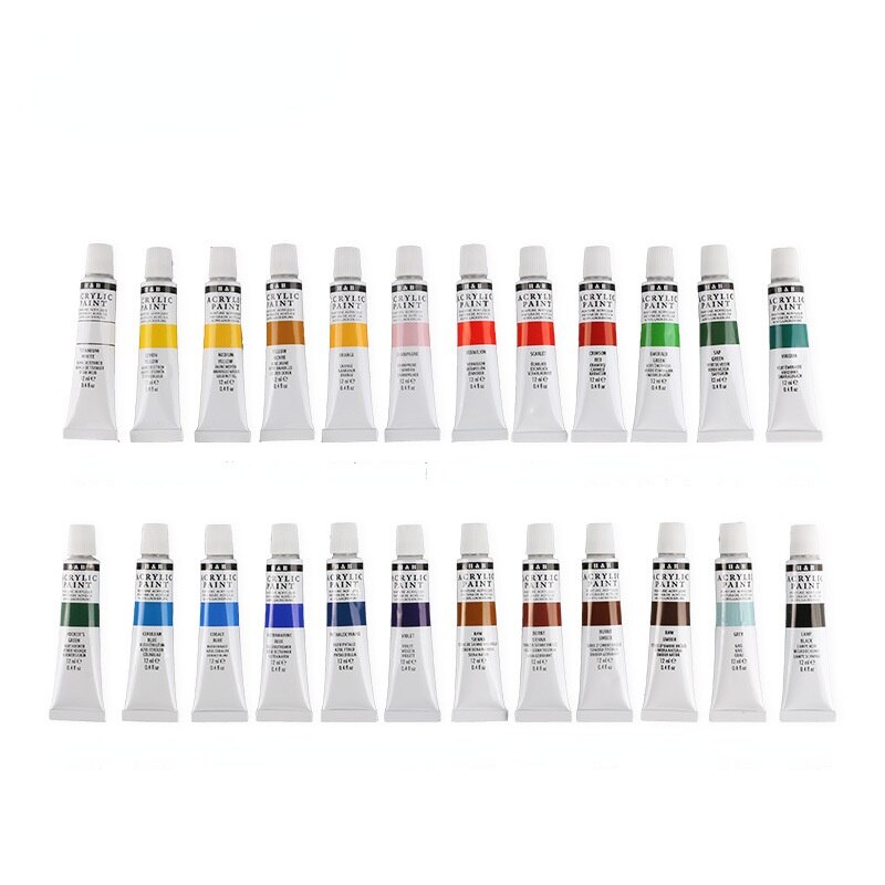 24 Kleuren Acryl Verf Set 12Ml Aluminium Buis Milieubescherming En Waterdicht Diy Graffiti Art Schilderen Gebruiksvoorwerpen
