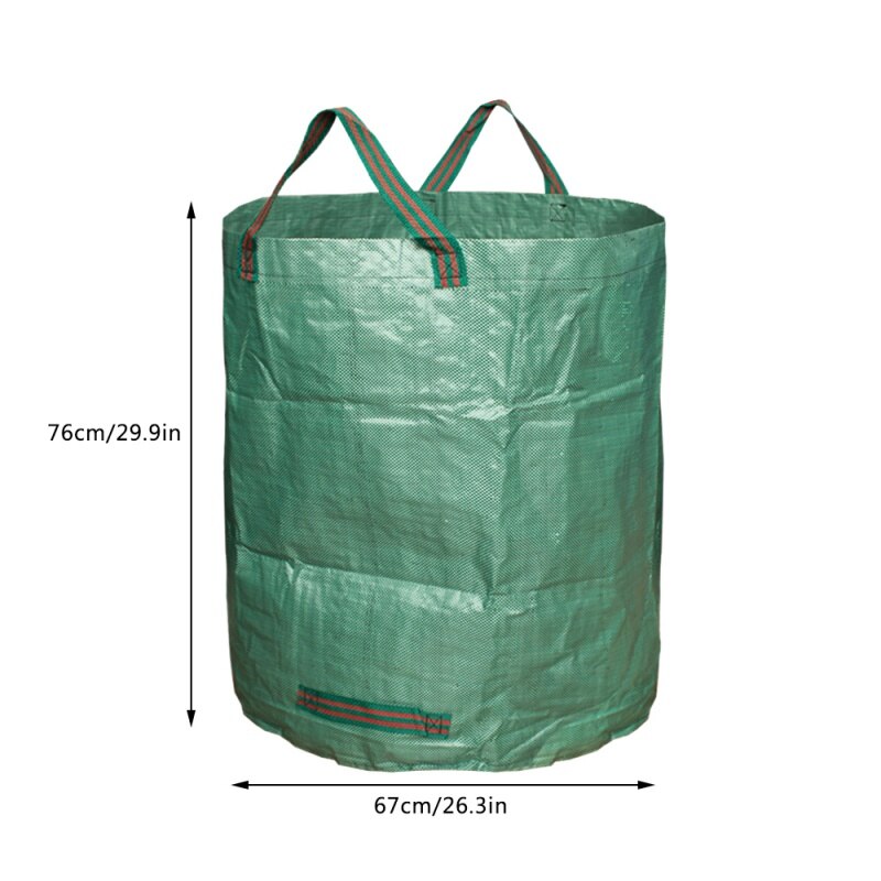 3 unids/pack verde de gran capacidad de jardín bolsa de hoja bolsa reutilizable bolsa de residuos