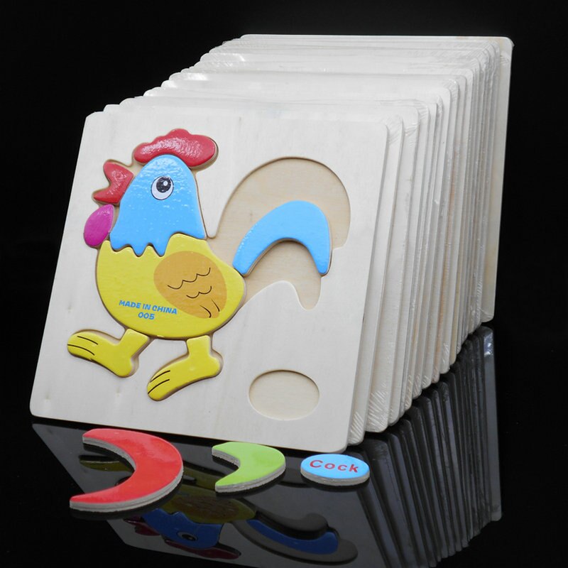 Kids Classic Wooden Cartoon Animals 3d Puzzles 4 P Vicedeal