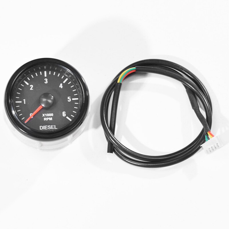 52MM 0-6000 RPM (On Dash) White Electrical Tachometer Gauge For Diesel Motor Engine Electrical Tachometer Gauge Car Accessories
