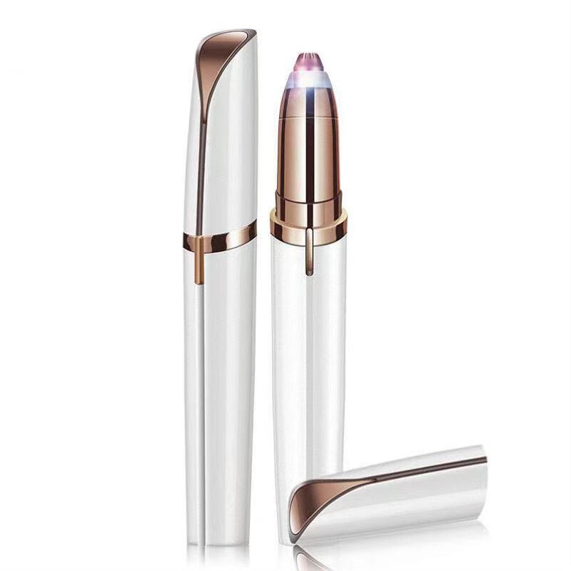 Mini stylo rasoir électrique pour femmes, rechargeable par USB, indolore, pour sourcils, visage et corps: White