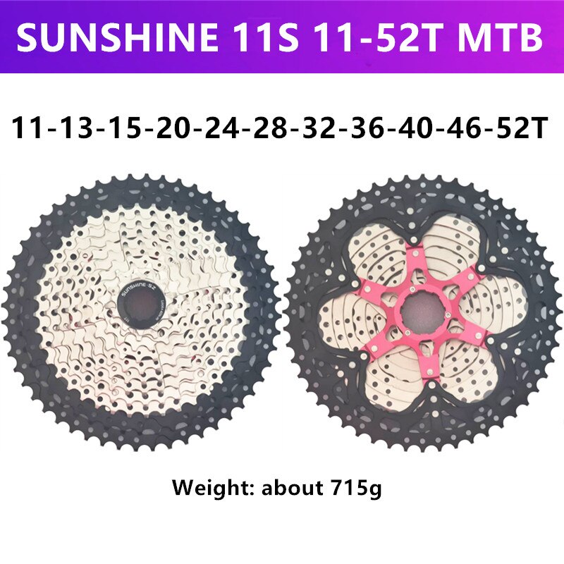 solskinn-sz mtb / landeveissykkel svinghjul 11/22/33 hastighet 11-25t/28t/32t/36t/40t/42t/46t/50t/52t kassett svinghjul og kmc  x11