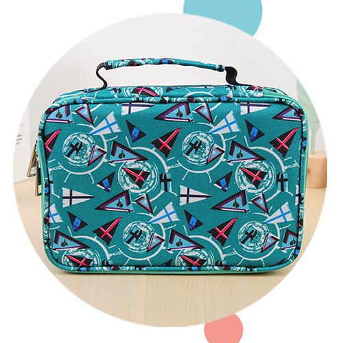 Mini 72 Holes School Pencil Case for Girls Boys Penal Pencilcase Kawaii Canvas Big Pen Box Stationery Kit Large Cartriage Bag: Green Empty Penal