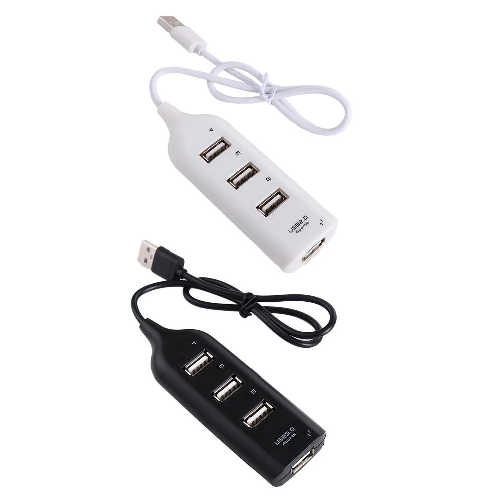 Hub USB 2.0 de 4 Portas para Computador: Acessório Expansor de Periféricos USB e Adaptador de Energia